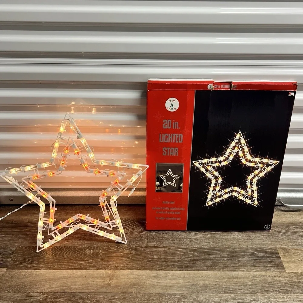 Lighted Star Christmas Window Silhouette Decoration 20